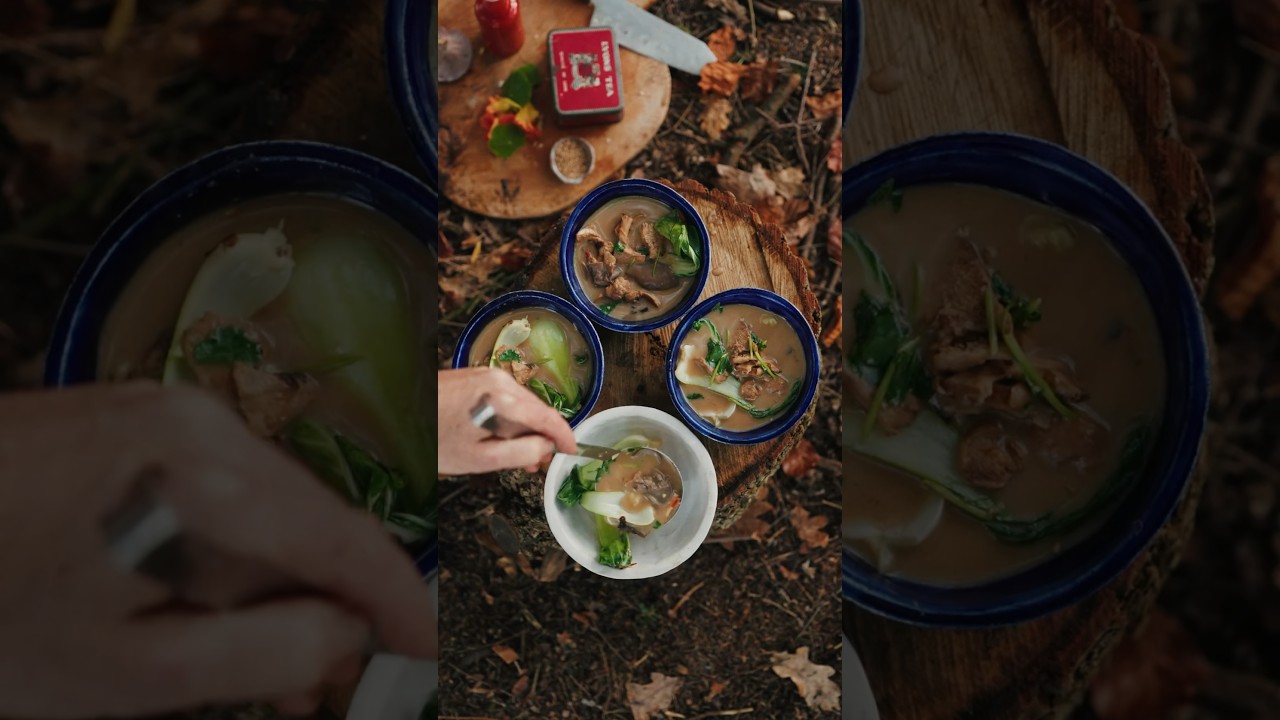 Winter Survival Food, Shroom Forage & Forest Cook 🪵 #foraging #mushrooms #cooking #asmr