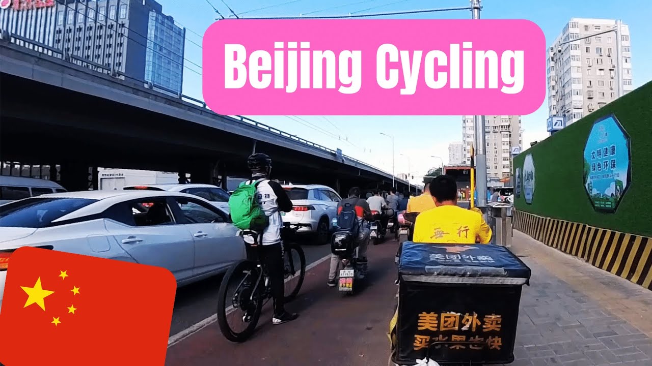 Cycling at Beijing ring road No. 3 | Bike riding POV at China, Beijing 4K ASMR