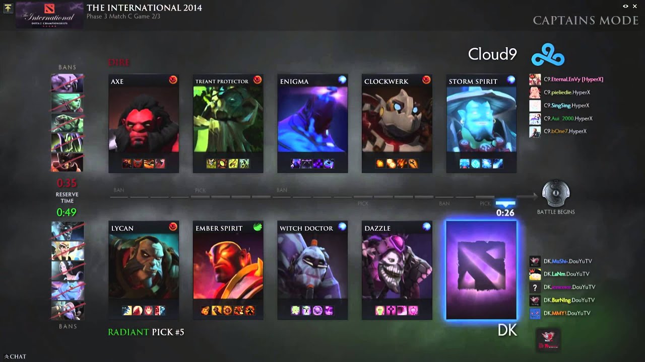 The International 4. DK vs Cloud9, bo3, game 2. 13.07.2014
