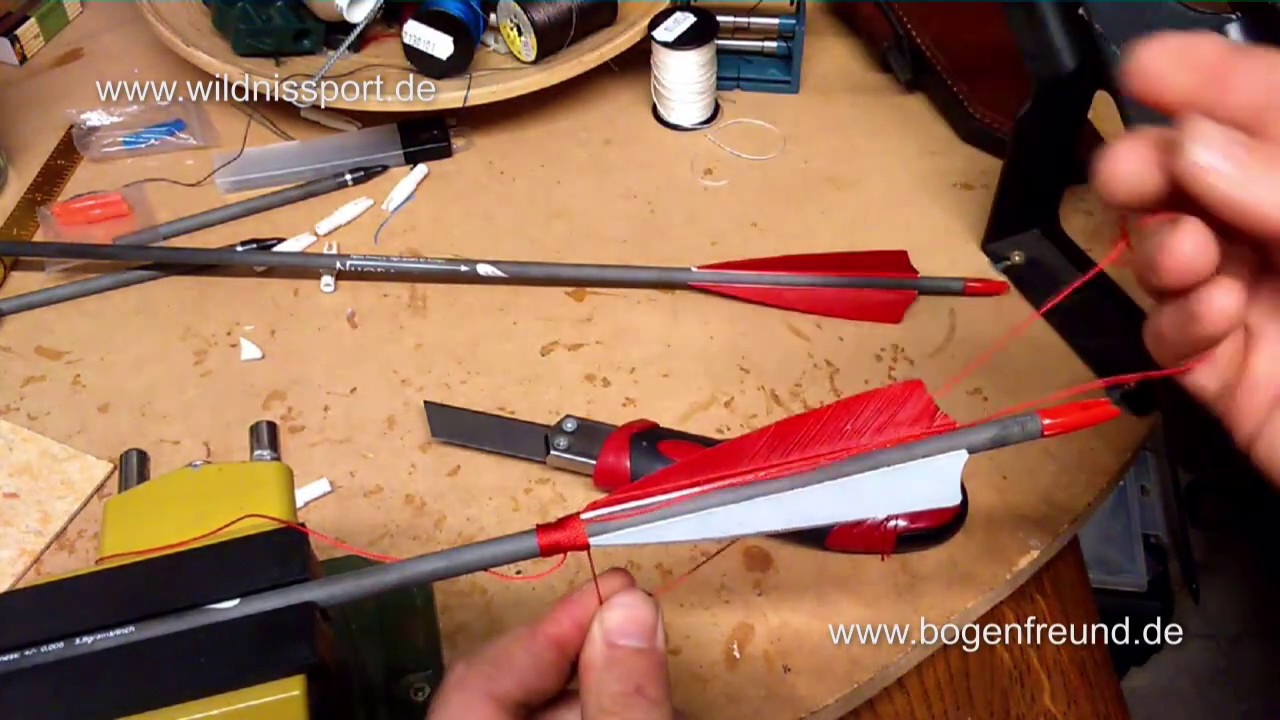 Tutorial Pfeile wickeln - Wicklung am Federansatz