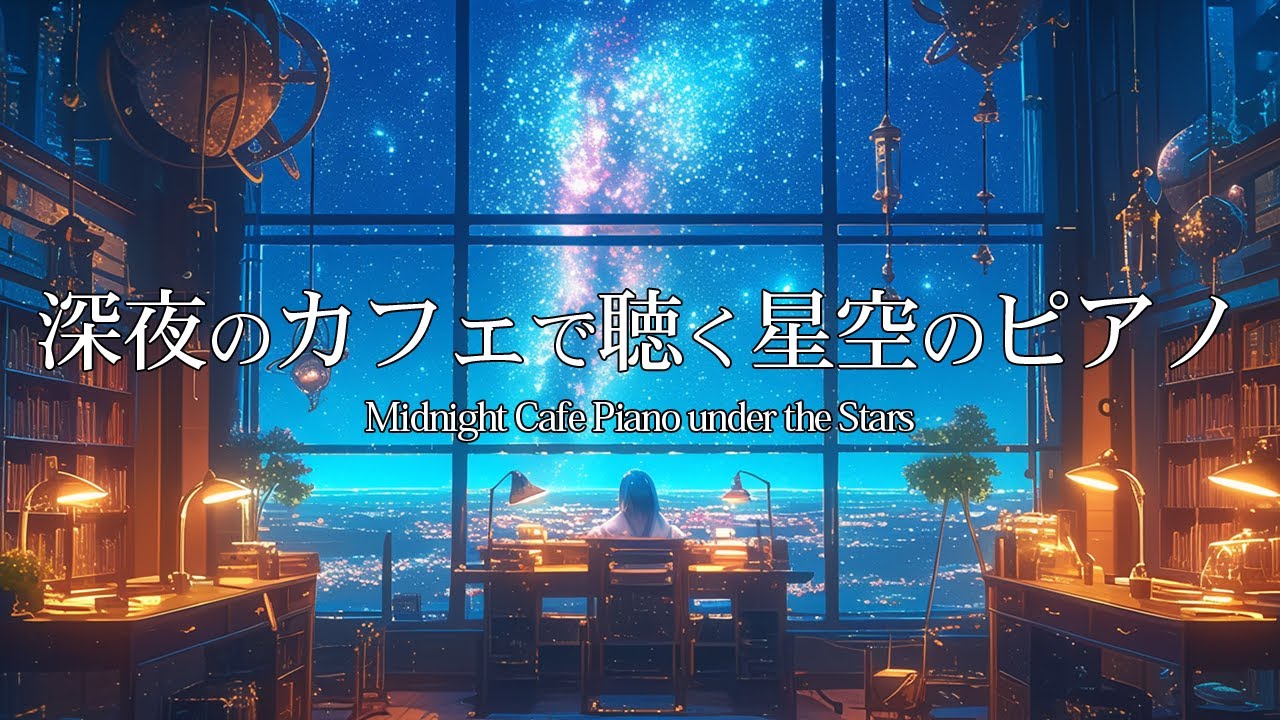 【ピアノBGM】深夜のカフェで聴く星空のピアノ│作業用・読書・勉強・リラックス