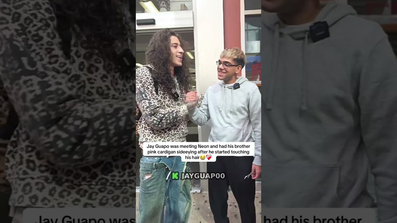 Jay Guapo was meeting Neon and had his brother pink cardigan sideeying after he started touching his