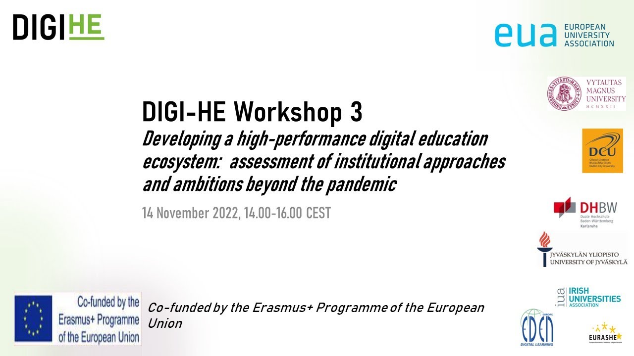 DIGI-HE Workshop 3: Developing a high-performance digital education ecosystem