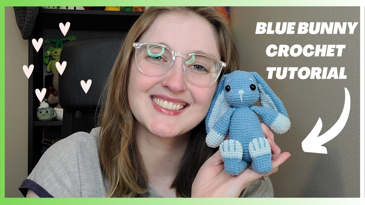 FREE Crochet Blue Bunny Pattern and tutorial 2024 #dbhandmades