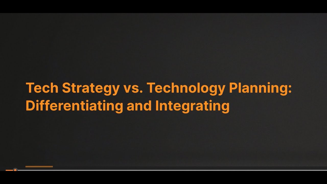 Technology Strategy vs Planning
