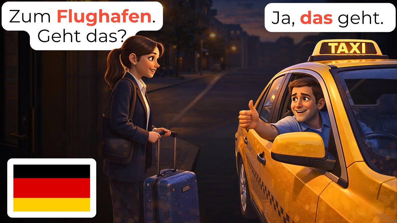 🇩🇪 Изучайте Немецкий за 21 Минуту: 50+ Фраз для Такси и Поездок, Которые Вам Нужны (A1-A2)