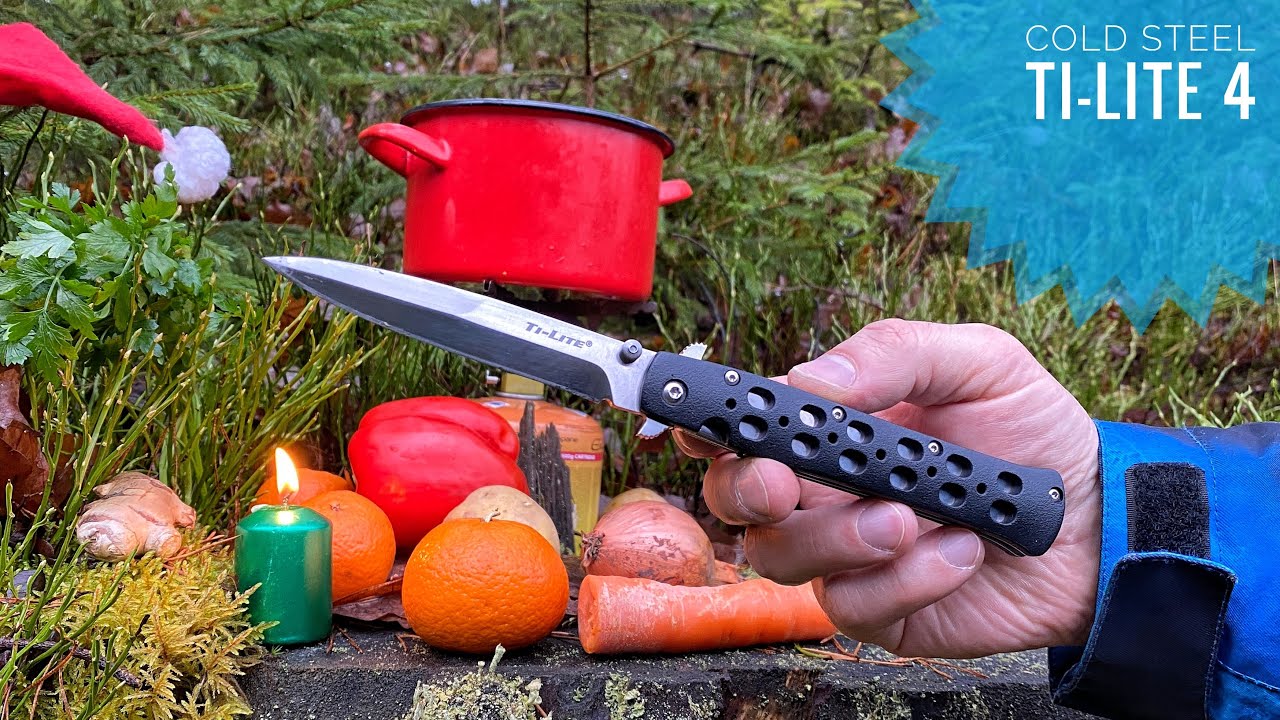 Нож Cold Steel Ti-Lite 4 тест по продуктам / test