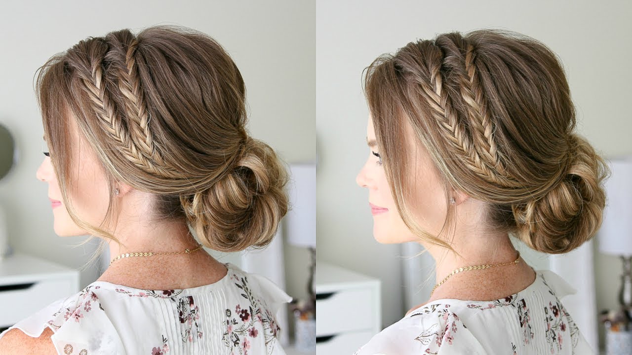 Double Fishtail Braid Low Bun | Missy Sue