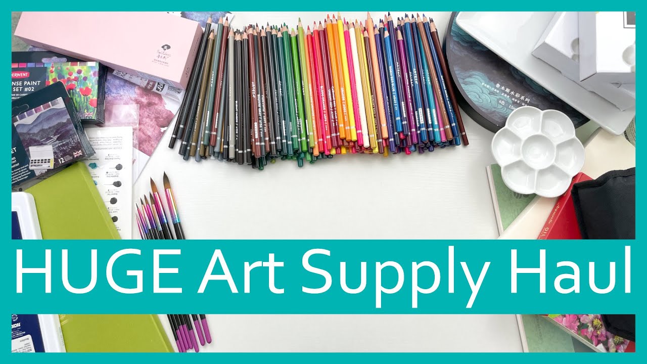 ✨ ОГРОМНЫЙ запас художественных принадлежностей ✨ Акварель, кисти и другие художественные принадл...