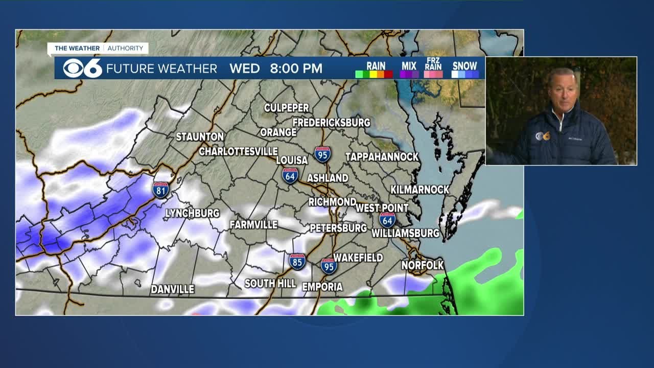 Rain or snow shower possible on this cloudy and cold Wednesday