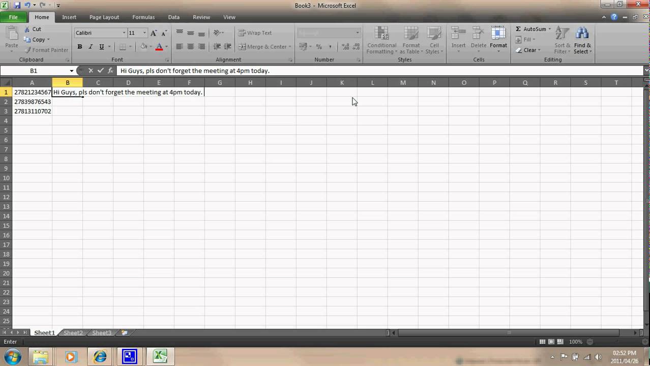Bulk SMS - Creating a CSV File