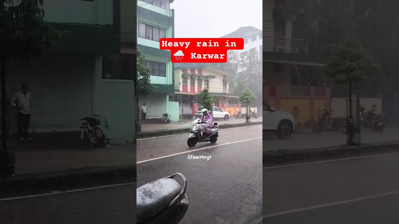 Heavy Rain in Karwar 🌧 Finally Monsoon in Karnataka #karwar #rain