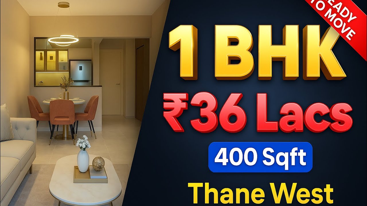1 BHK in Thane West @ ₹36 Lacs || 400 Sqft || Ready To Move || Budget Flat Tour 