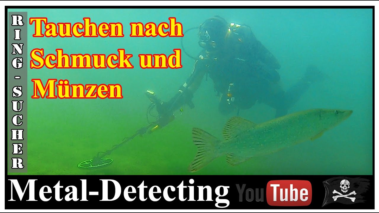 Tauchen nach Gold u. Silber mit dem  Metalldetektor. Sondeln im Wasser.  #Ringsucher
