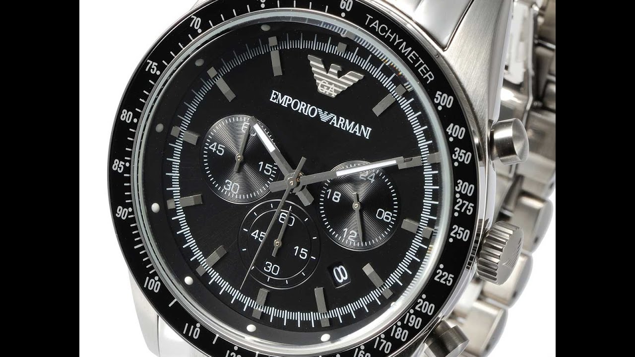 EMPORIO ARMANI AR5988 MENS WATCH SPORTIVO CHRONO SILVER BLACK REVIEW アルマーニ シルバー ブラック レビュー メンズ