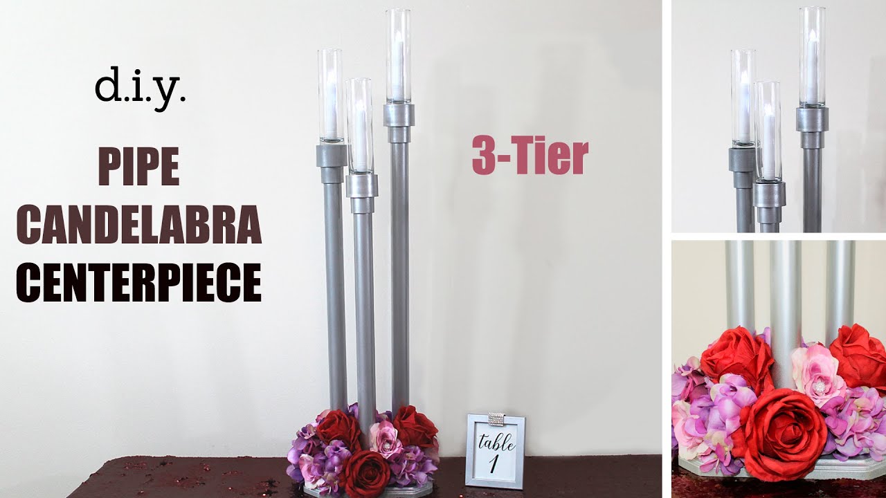 diy 3 Tier Pipe Candlelabra Wedding Centerpiece