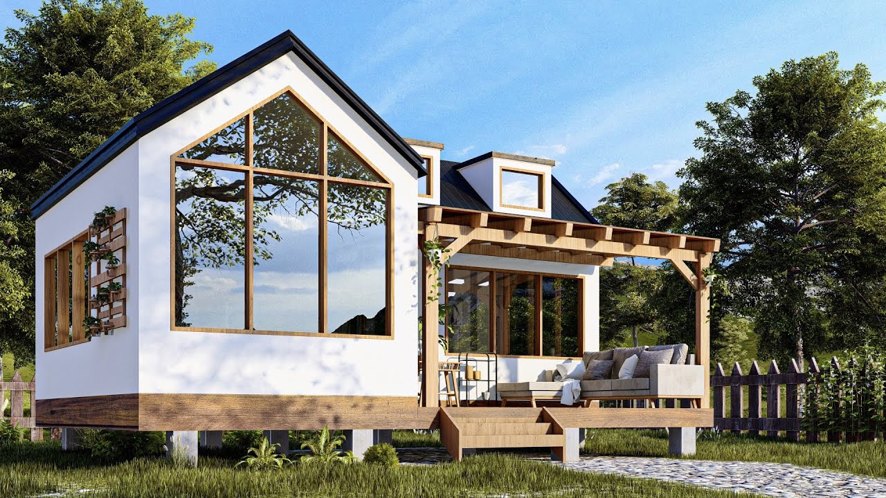 Stunning Tiny Farmhouse design Idea | Exploring Tiny House ( 7x10m ) ( 21x30ft) only