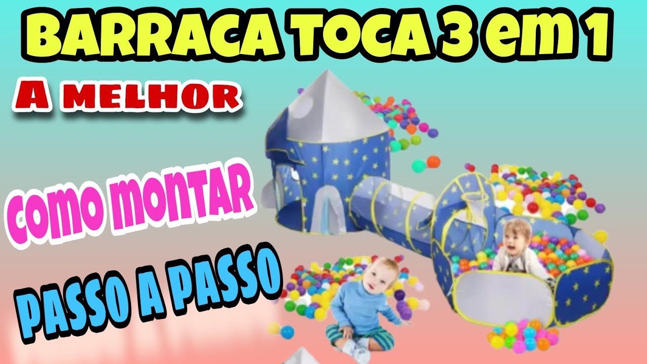 Toca barraca Infantil 3 em 1 com Tunel | Como montar (Acesse o linkin na descrição)