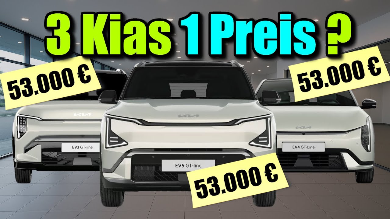 3 KIAs 1 PREIS ? EV3, EV4 und EV5 kosten gleich viel? Welchen nehmen? kein Test Meinung deutsch 2025