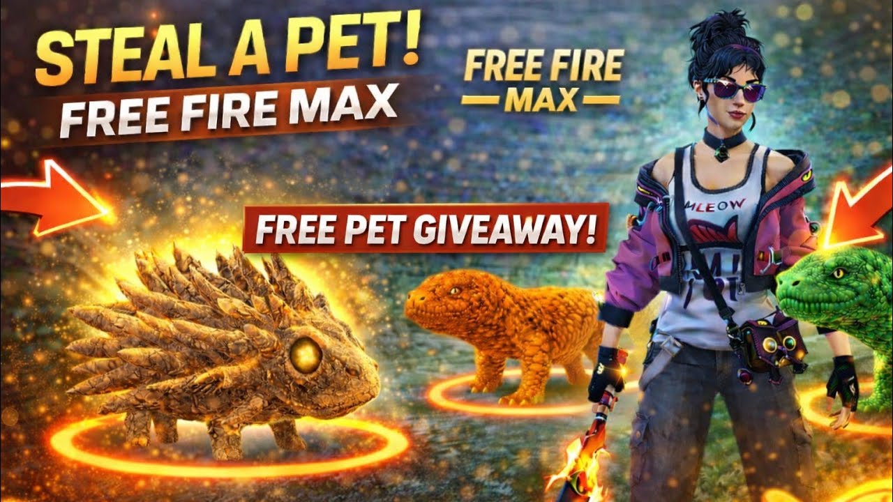 🔴Live pet giveaway  || Fossilized Porcupine and Fossiised comodo || #freefiremaxlivegiveaway