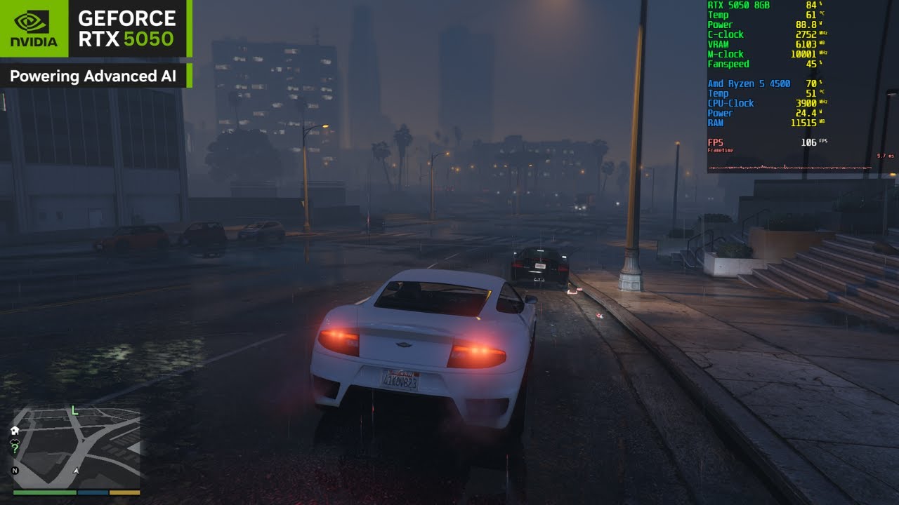 GTA V RTX 5050 8GB Gameplay Test | Ultra Settings