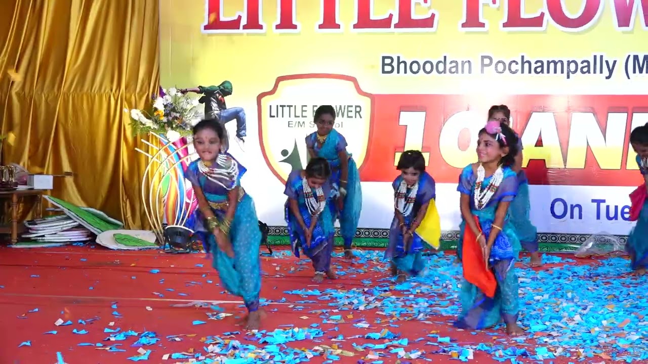 1 st students ...flok song dance performance II Little Flower School Pochampally