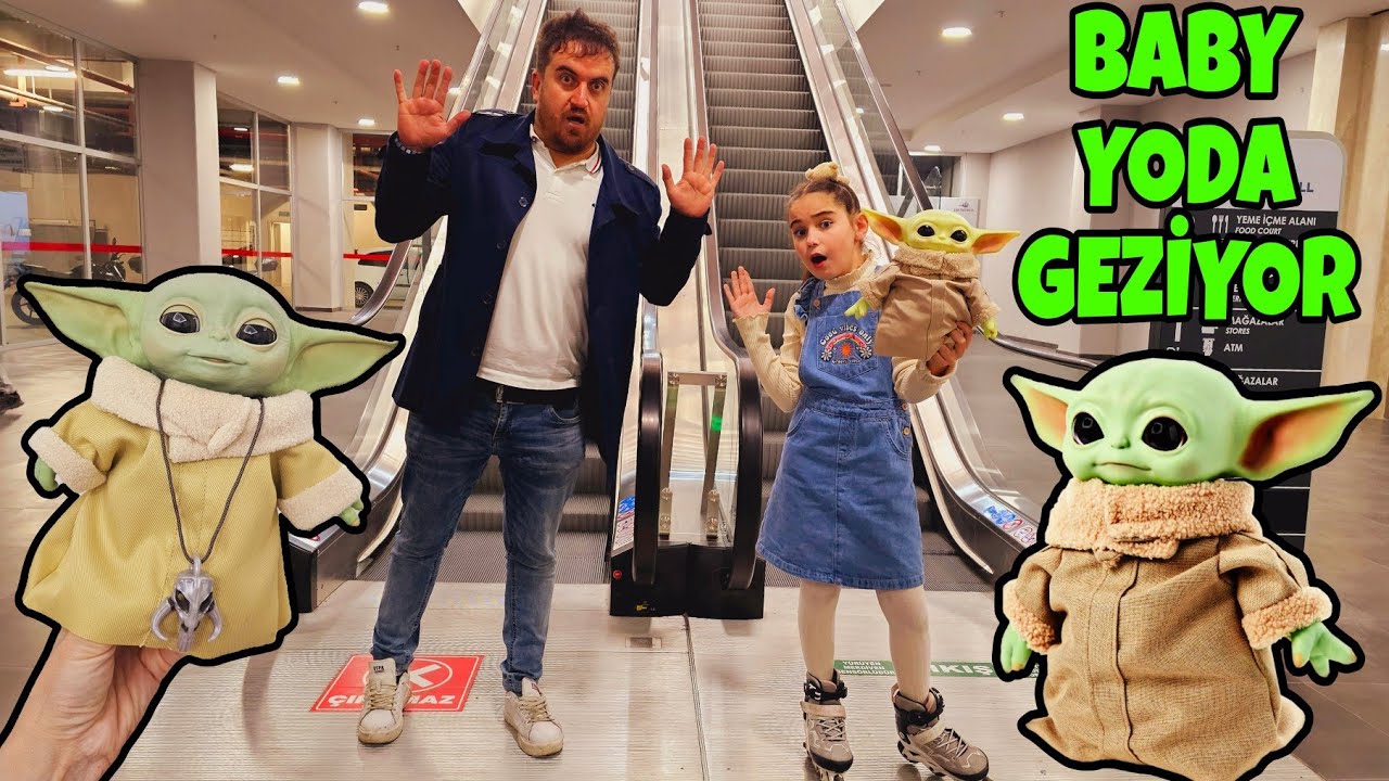 ELİF AVMDE HER YERDE BABY YODA ÇIKIYOR!! NASIL KURTULACAZ? بابا جاب لي بالون - جنى مقداد | طيور بيبي