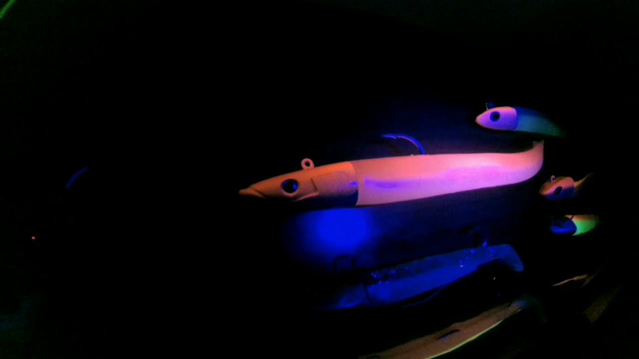 Fiiish Black Minnow Crazy Sand Eel test UV Glow Light Dark Night - ALTOD