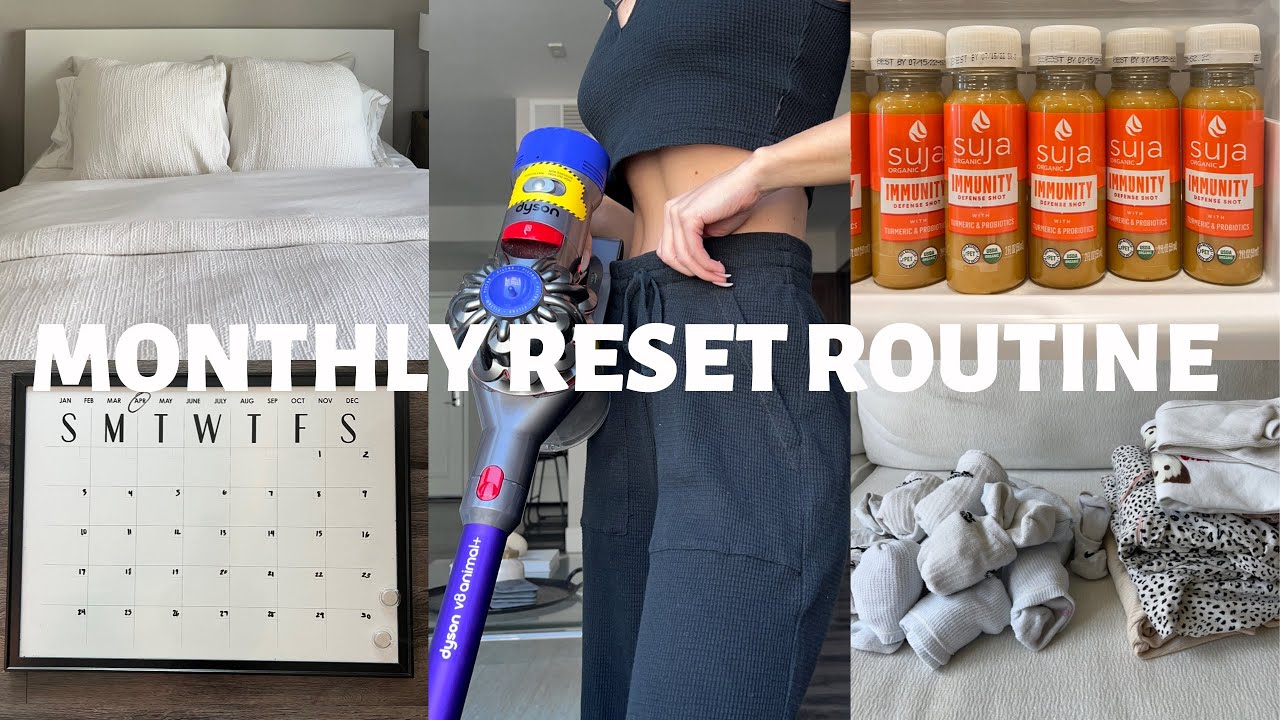 MONTHLY RESET ROUTINE: spring cleaning, organizing, goal setting, meal prepping and more!