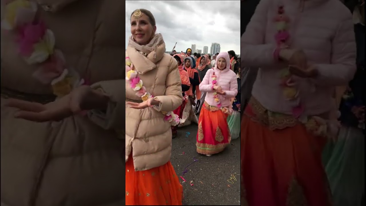Devotees Chant Hare Krishna in Gasparilla Ratha-yatra in Tampa & Onlookers Interact Enthusiastically