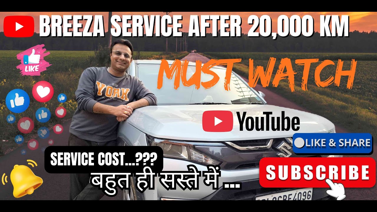 BREZZA 🚗 SERVICE 🪛 AFTER 20,000 KM 🛣 #brezza2024 #service #vlogs #carvlogs #automobile #yt 