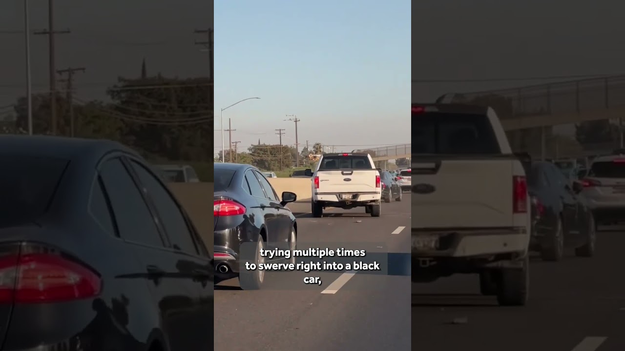 Apparent Road Rage | Truck rams car on Highway 99 in Northern California
