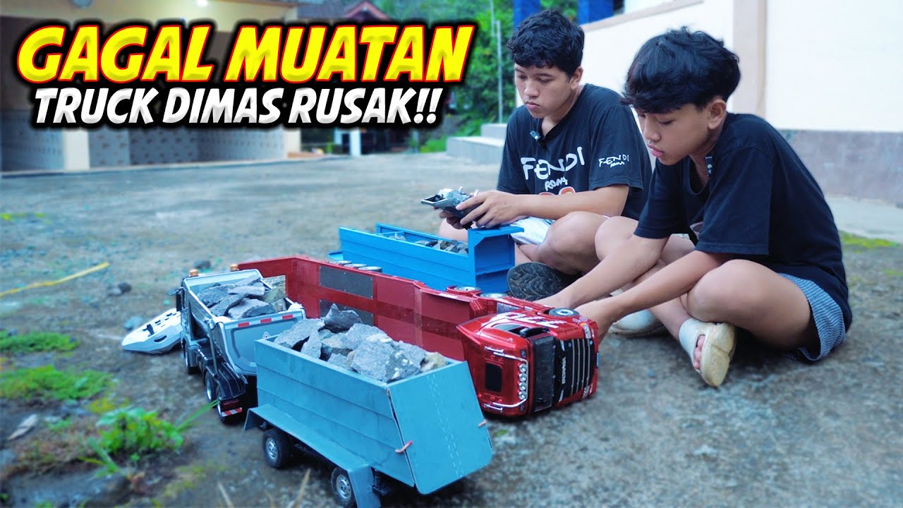MUATAN BERAT TRUK DIMAS RUSAK??😭😭 EKSPERIMEN MUATAN BATU DI RC TRUK SCANIA DAN ARROCS..