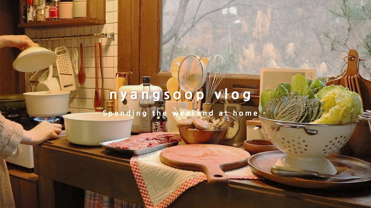 혼자 집에서 보내는 연말, 겨울나기 삼시세끼 요리 | 슈톨렌, 밀푀유나베, 양배추쌈밥, 연어크림리조또 | 냥숲 vlog