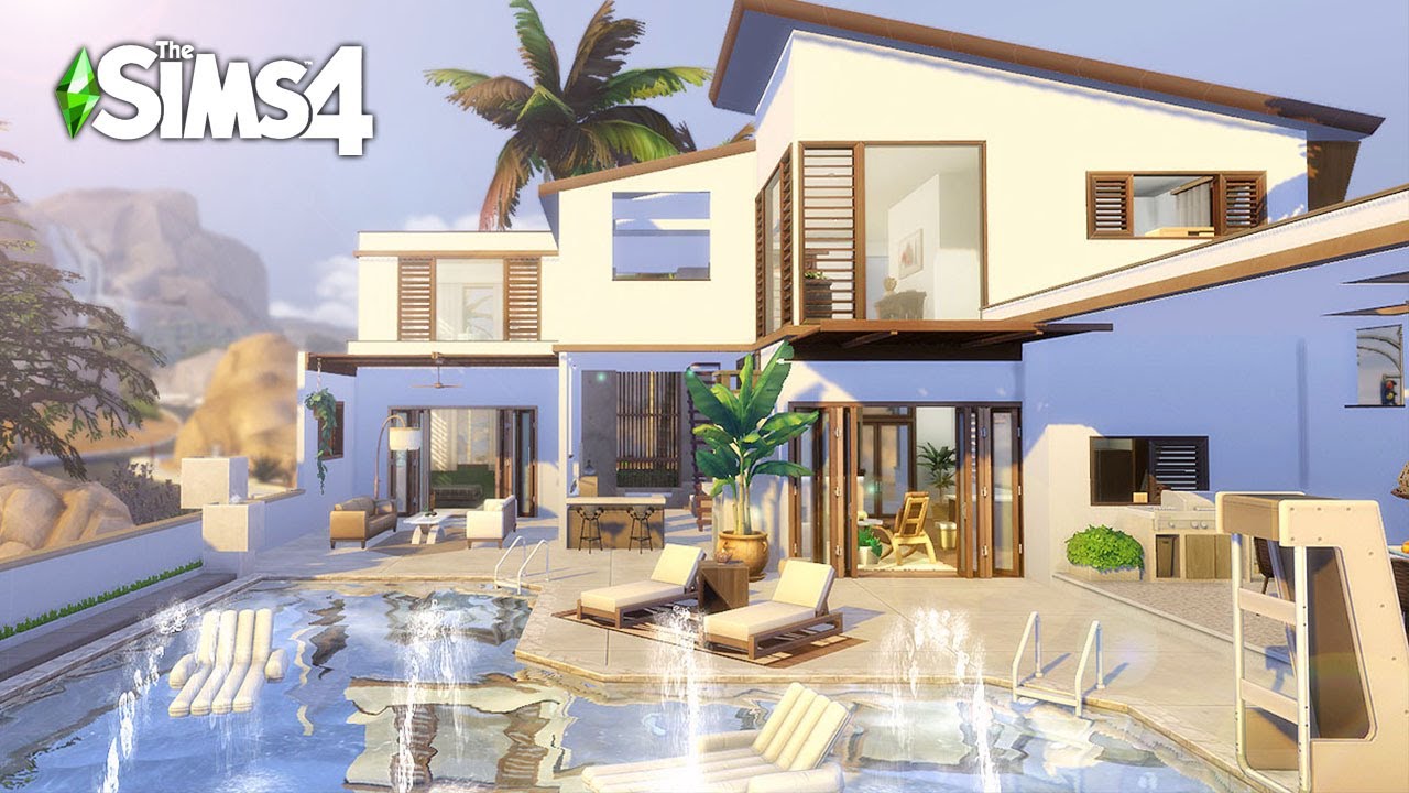 🌵화려한 사막 그리고 코맹맹이의 모던하우스(modern family house) l 심즈4 l sims4 l no cc l speed build l download
