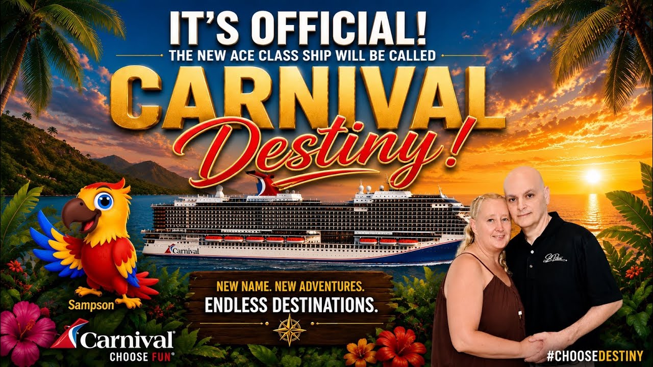 🚢 СРОЧНЫЕ НОВОСТИ! Carnival раскрывает название НОВОГО лайнера класса Ace &mdash; Carnival Destiny офиц...