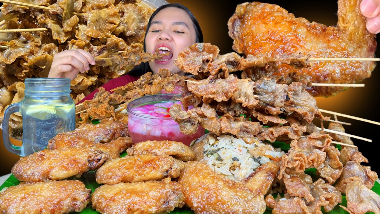 TINUSOK CHICHABU & GARLIC HONEY BUTTER CHICKEN WINGS WITH PECHAY RICE MUKBANG PINOY MUKBANG