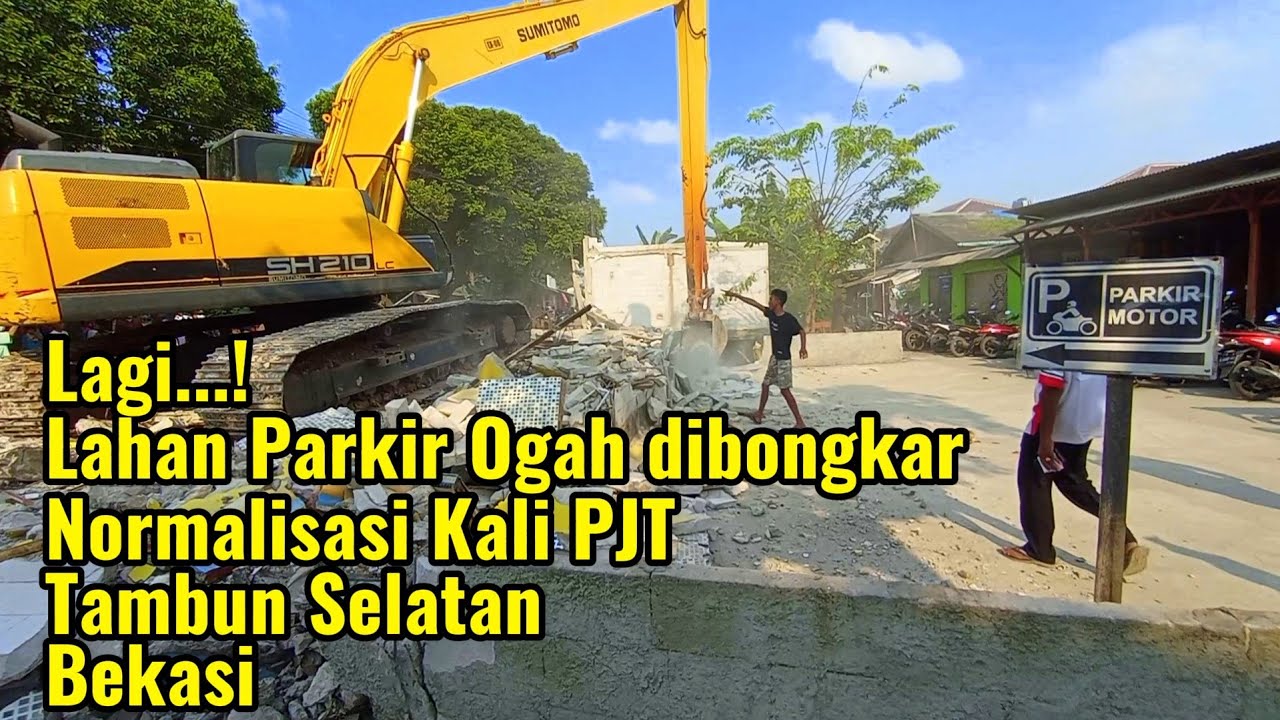 Lagi..! Lahan Parkir Ogah Dibongkar, Normalisasi Kali PJT Tambun Selatan, Bekasi #kelilingkampung