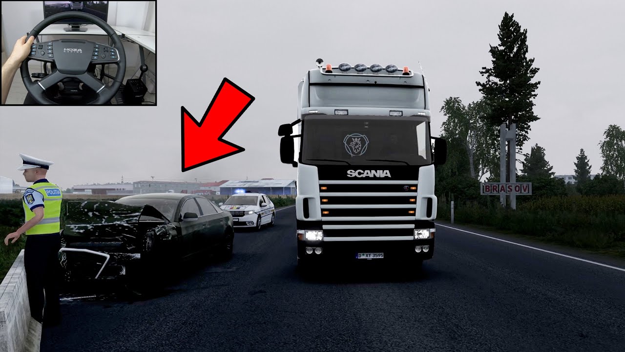 Scania 4-Series realistic drive in Romania | Euro Truck Simulator 2 | Steering wheel gameplay