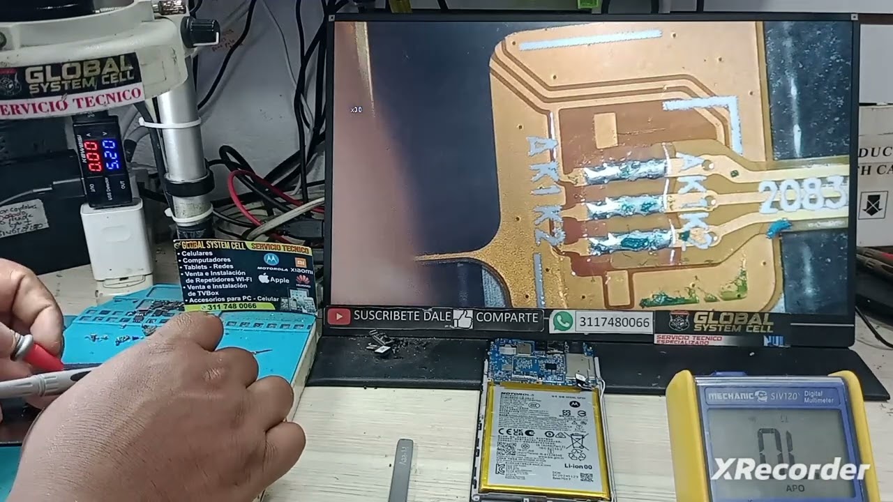 Motorola  g24 mojado sin luz (REPAREMOS)