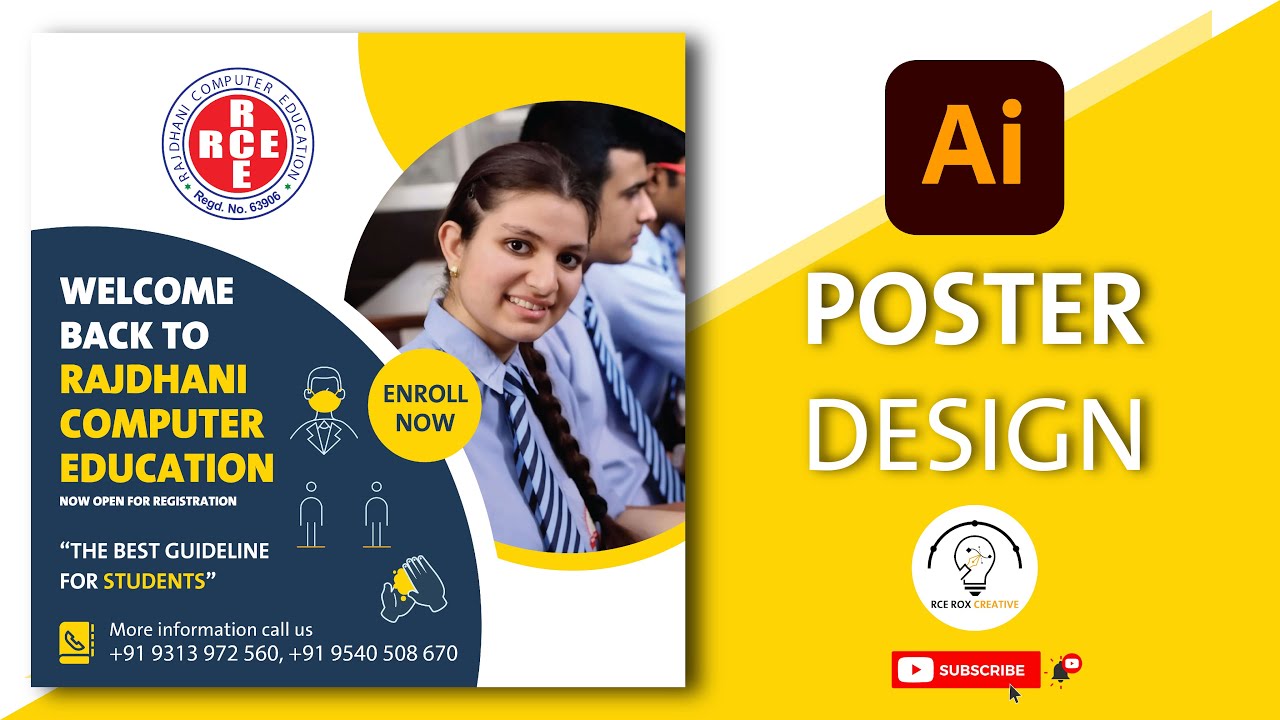 Poster Design Illustrator Tutorial | Simple Poster Design | Education Poster Design