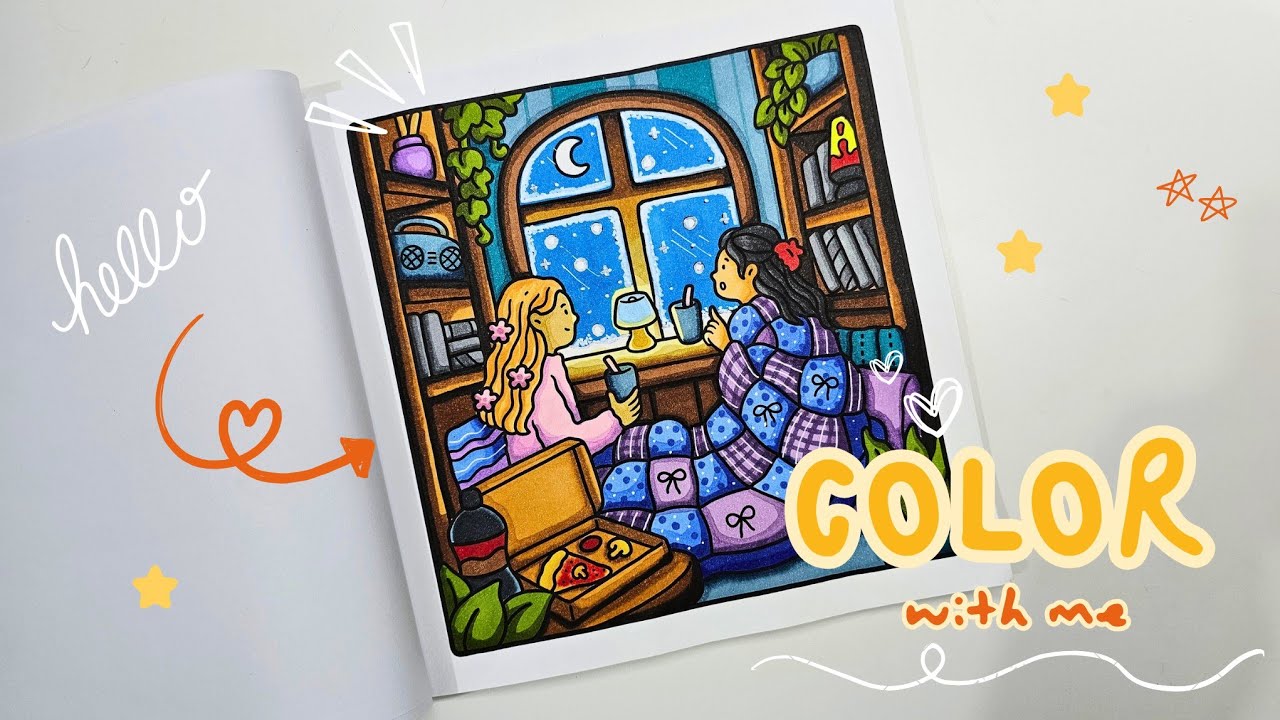 Color with me | Girl Moments by Coco Wyo - Snow Falls | Ohuhu Alcohol Markers ❄️🌨️☃️