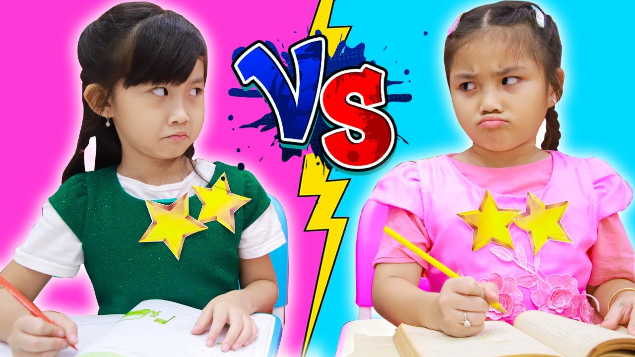 Annie and Sarah Go Back to School Story | First Day of School