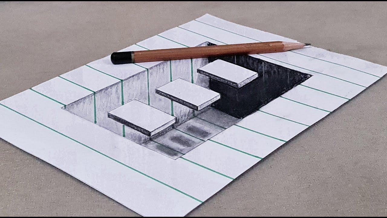 amazing 3d drawing on paper easy