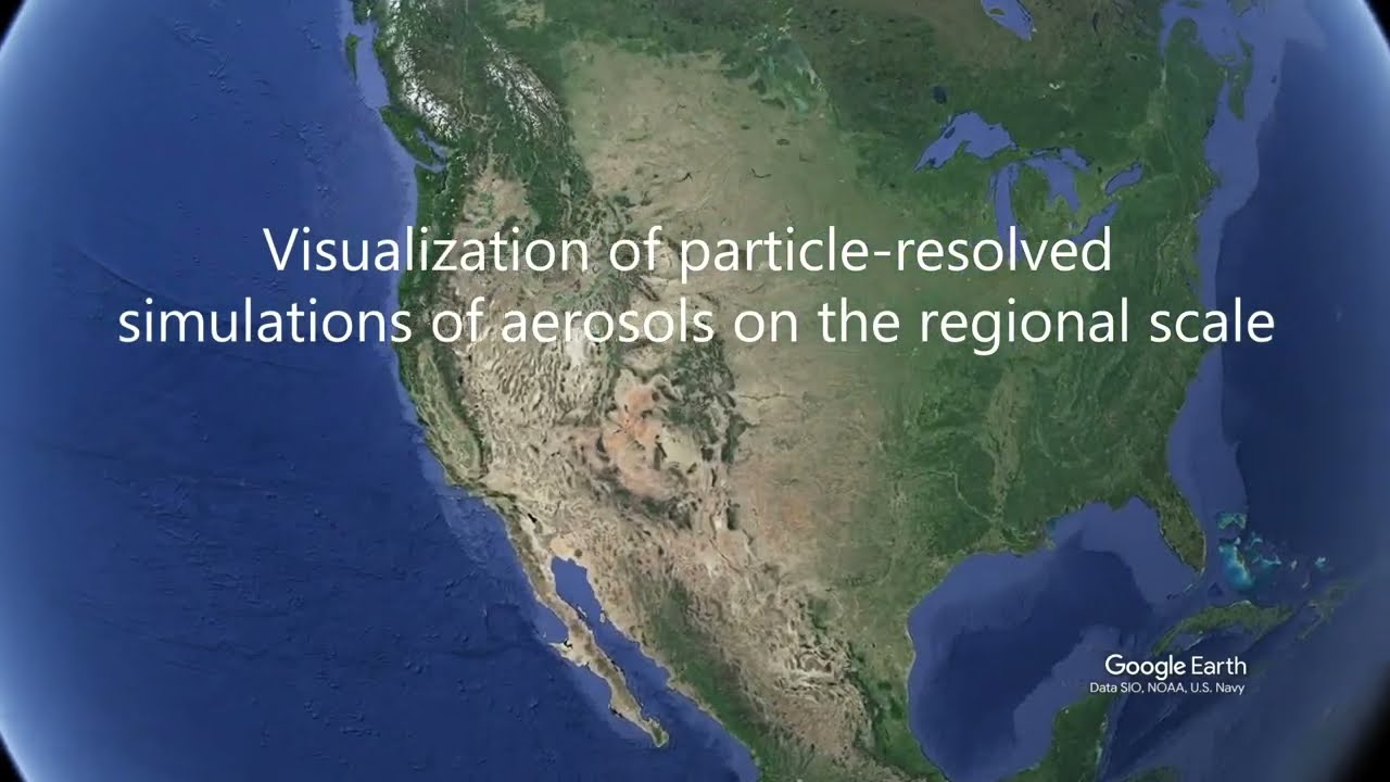 Visualization of Particle resolved Simulations of Aerosols on the Regional Scale