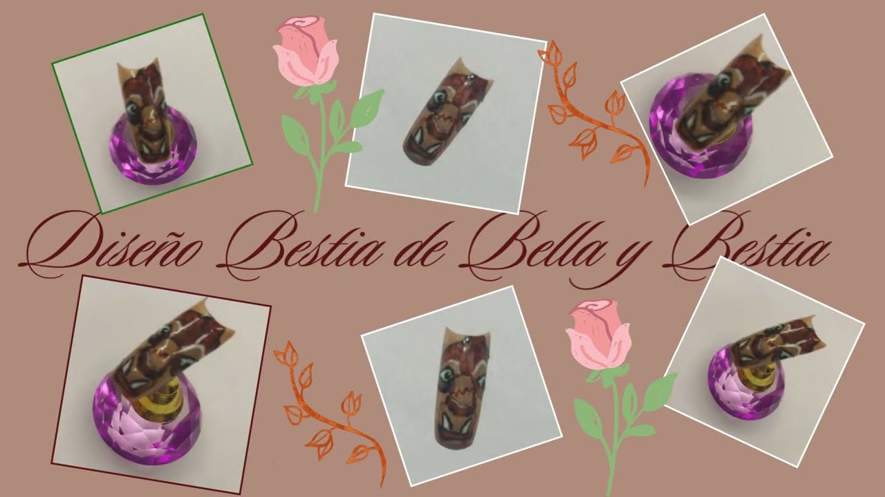 🌹🦁 Uñas de La Bestia | Diseño Inspirado en La Bella y la Bestia ✨💅