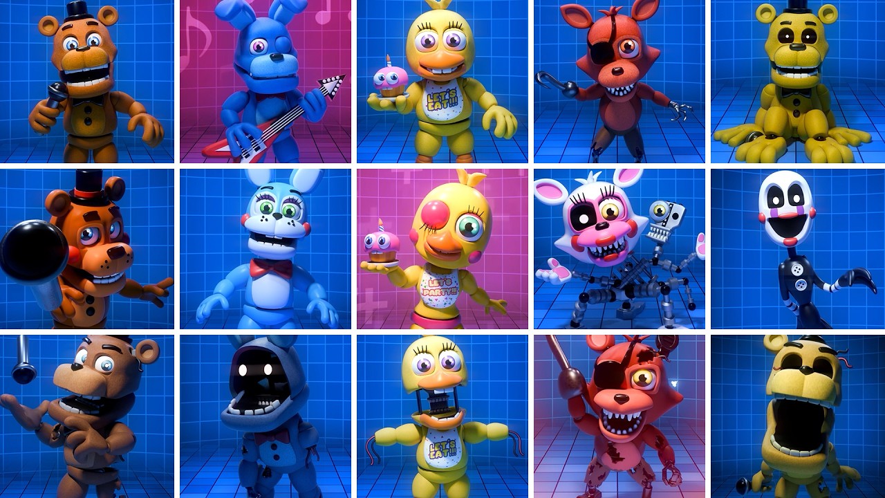 FNAF World Animatronics Attacks & Workshop Animations