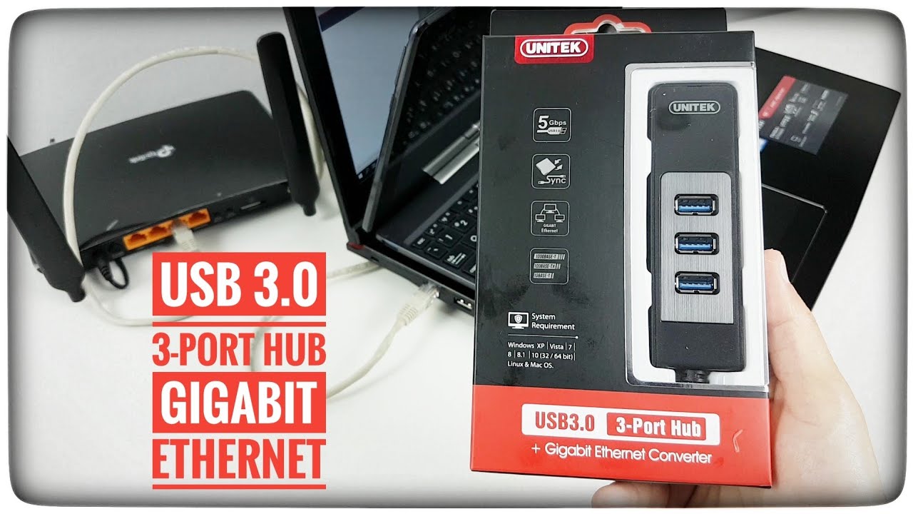 UNITEK Y-3045C rozdzielacz USB 3.0 z kartą sieciową RJ45 RECENZJA | ForumWiedzy