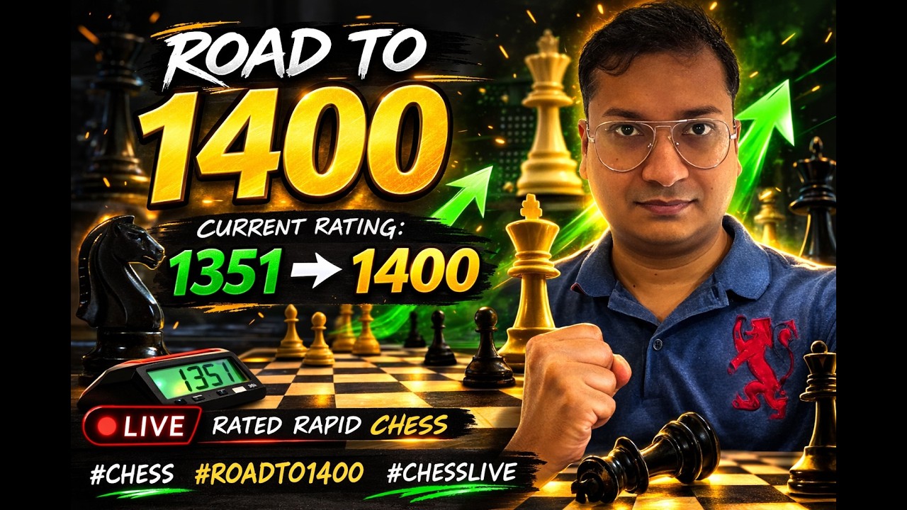 Road to 1400 (Day 1) | Live Chess Rapid