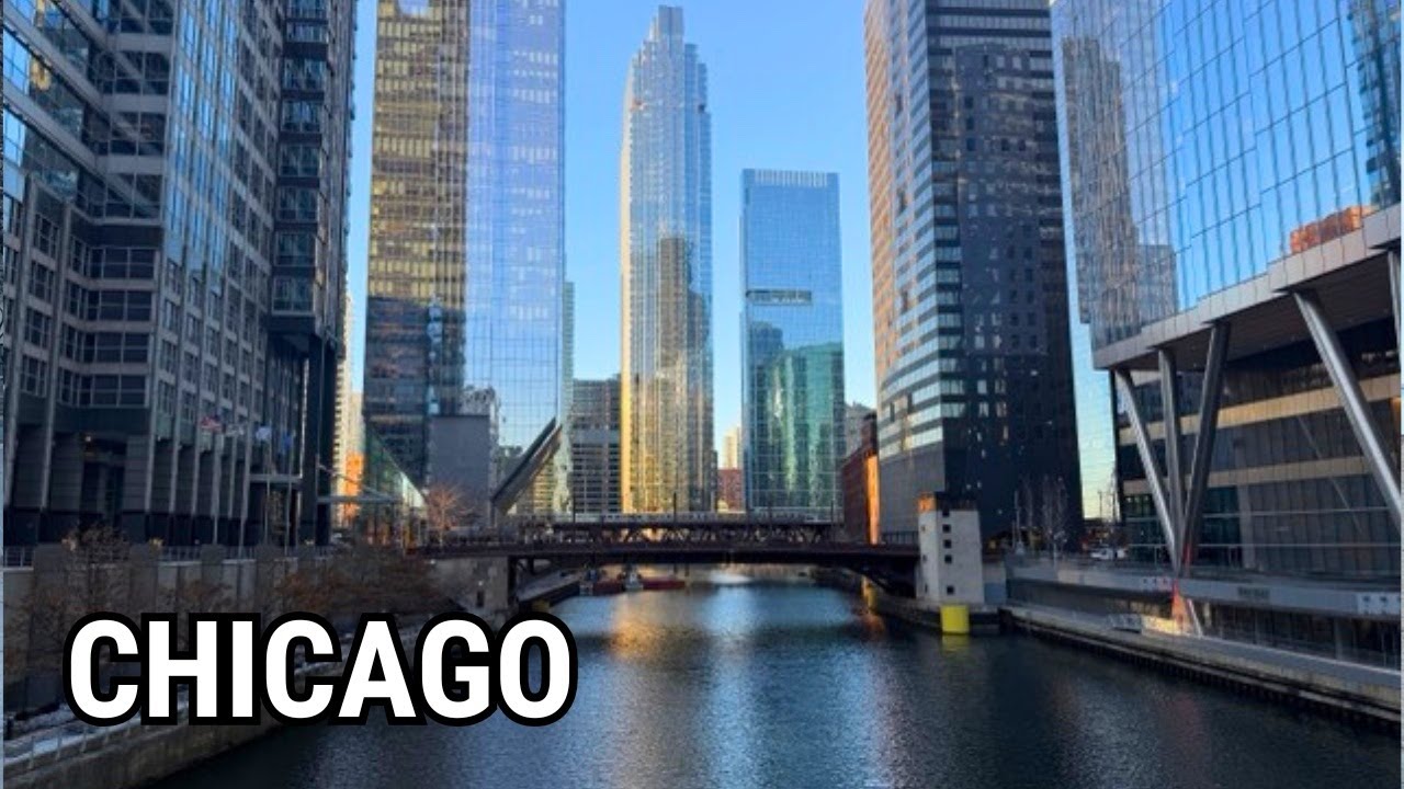 Chicago LIVE Cold Day Walk On Monday (February 23, 2026) No Talking City Sounds 27°F